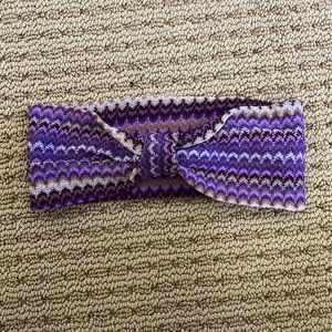 Missoni Purple Knit Chevron Headband